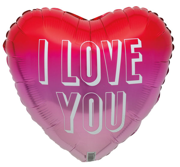 "I LOVE YOU" 45CM (18") HEART WITH RIBBON